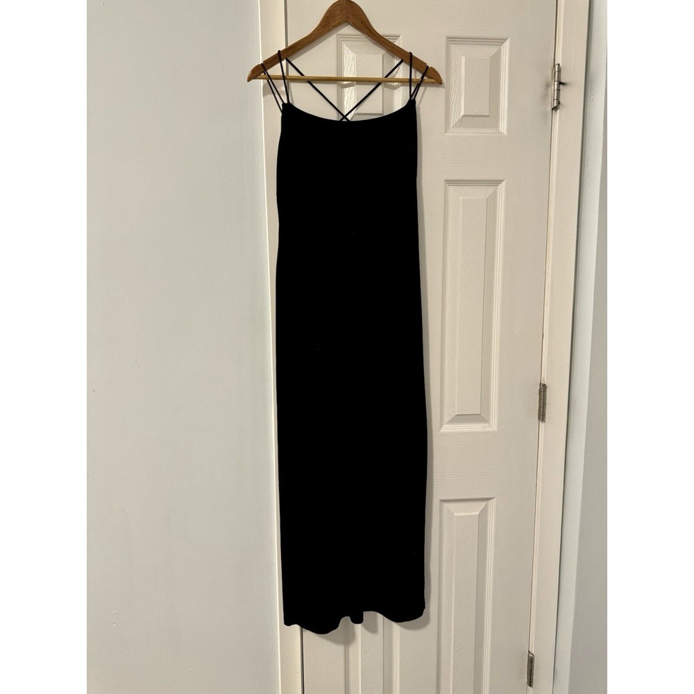 Mandee Velvet Black Maxi Slip Dress Y2K 90s Whimsigoth Grunge Prom Winter Formal